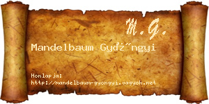 Mandelbaum Gyöngyi névjegykártya