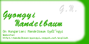 gyongyi mandelbaum business card